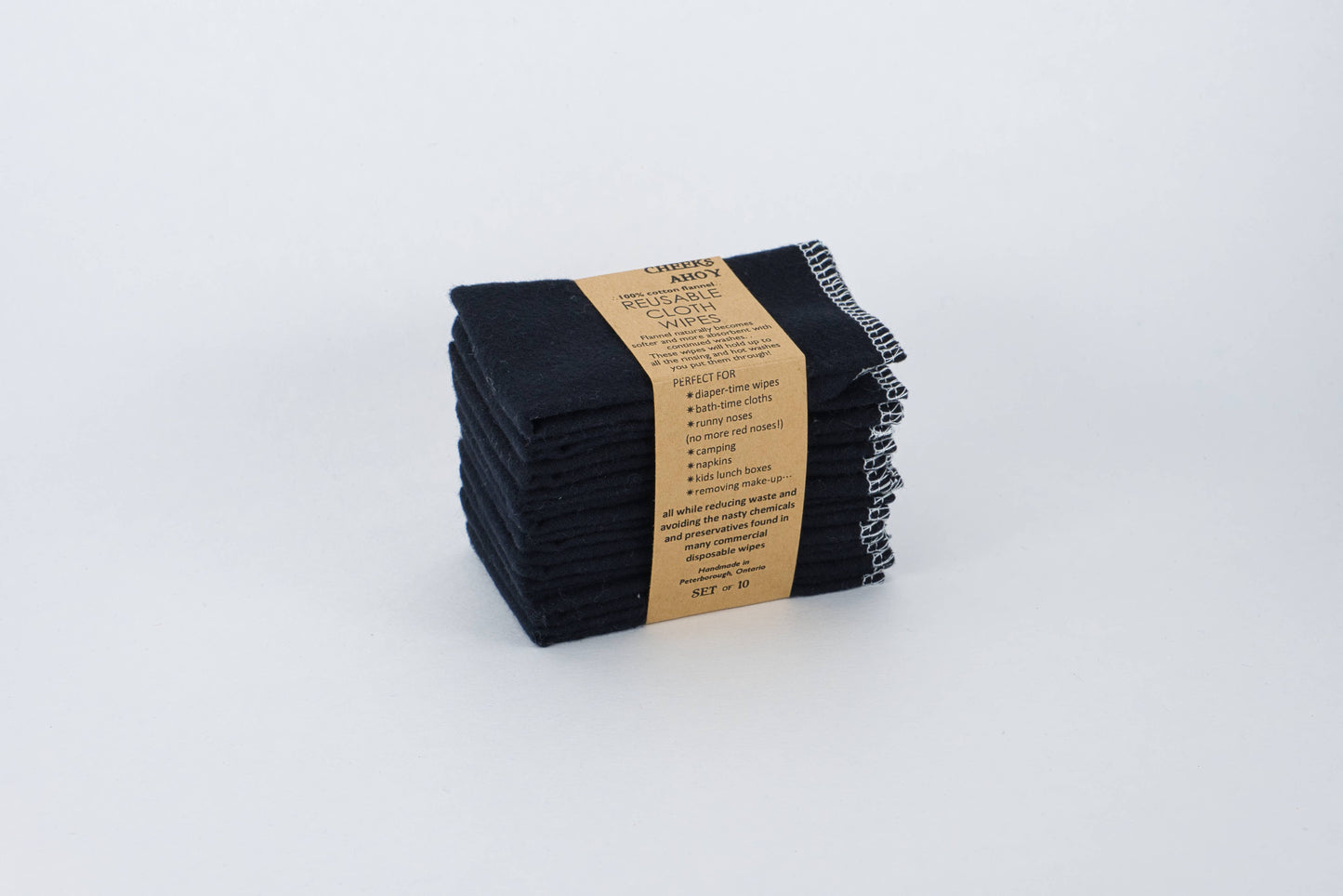 Cheeks Ahoy - Cloth Wipes: Warm Neutral Navy / 10pk