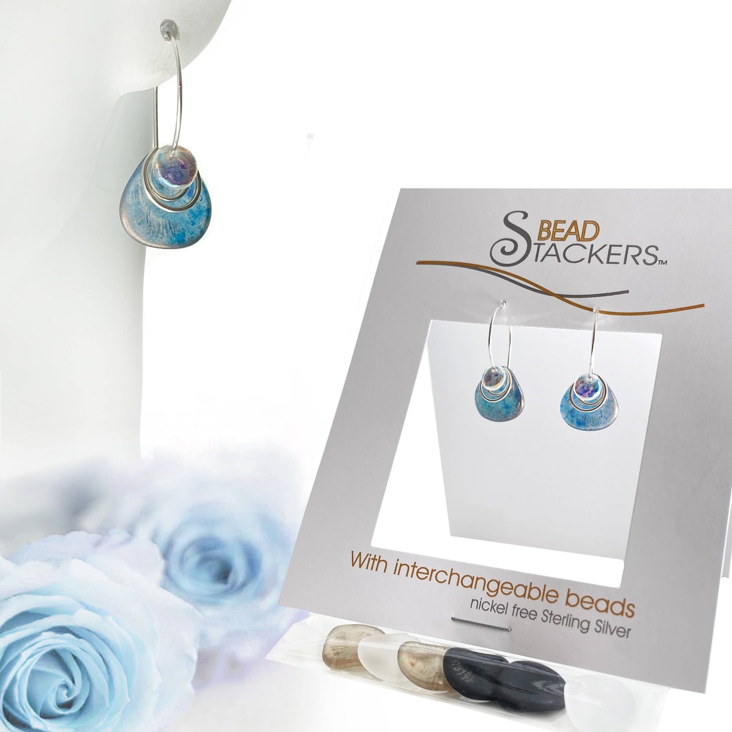 Conversations in Jewellery - PT34B - Dangle Earrings with 4 Interchangeable Colours