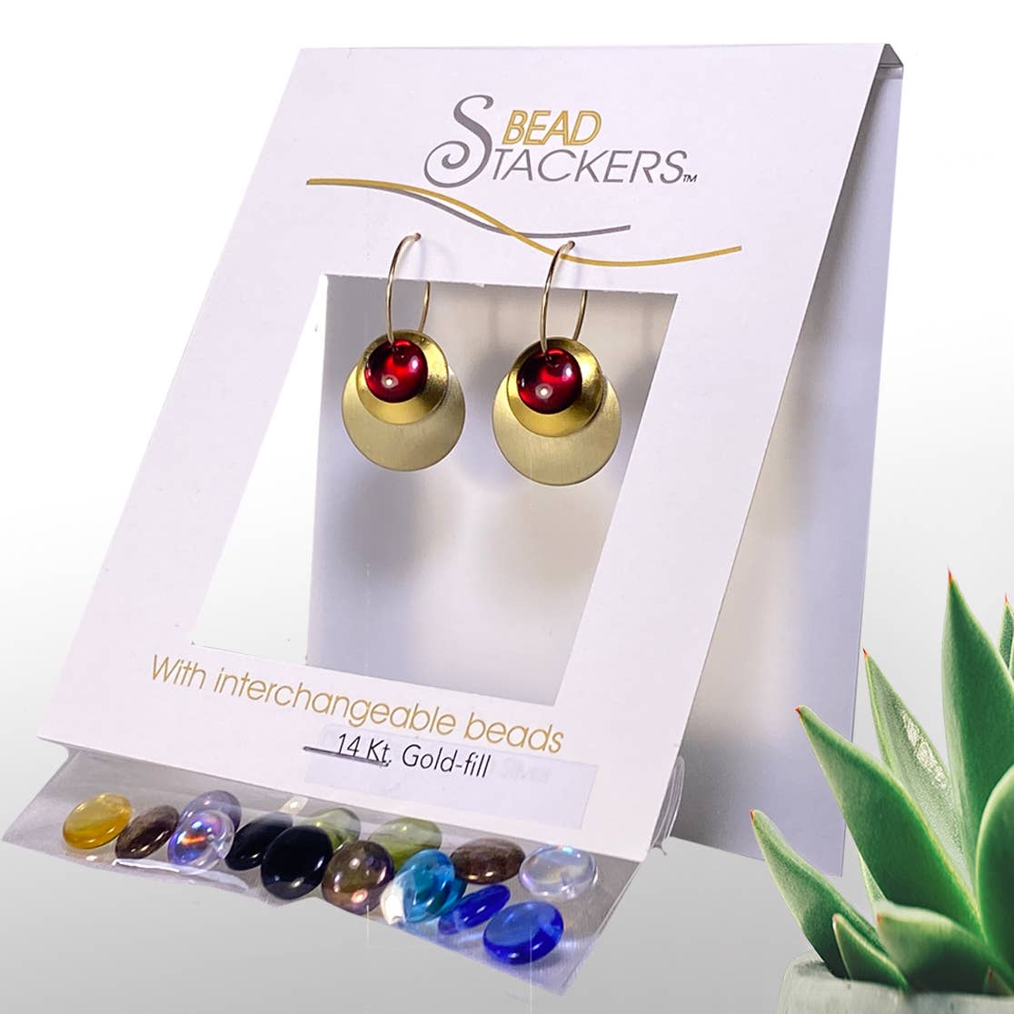 Dangle Earrings with 9 interchangeable colours LTMT40G