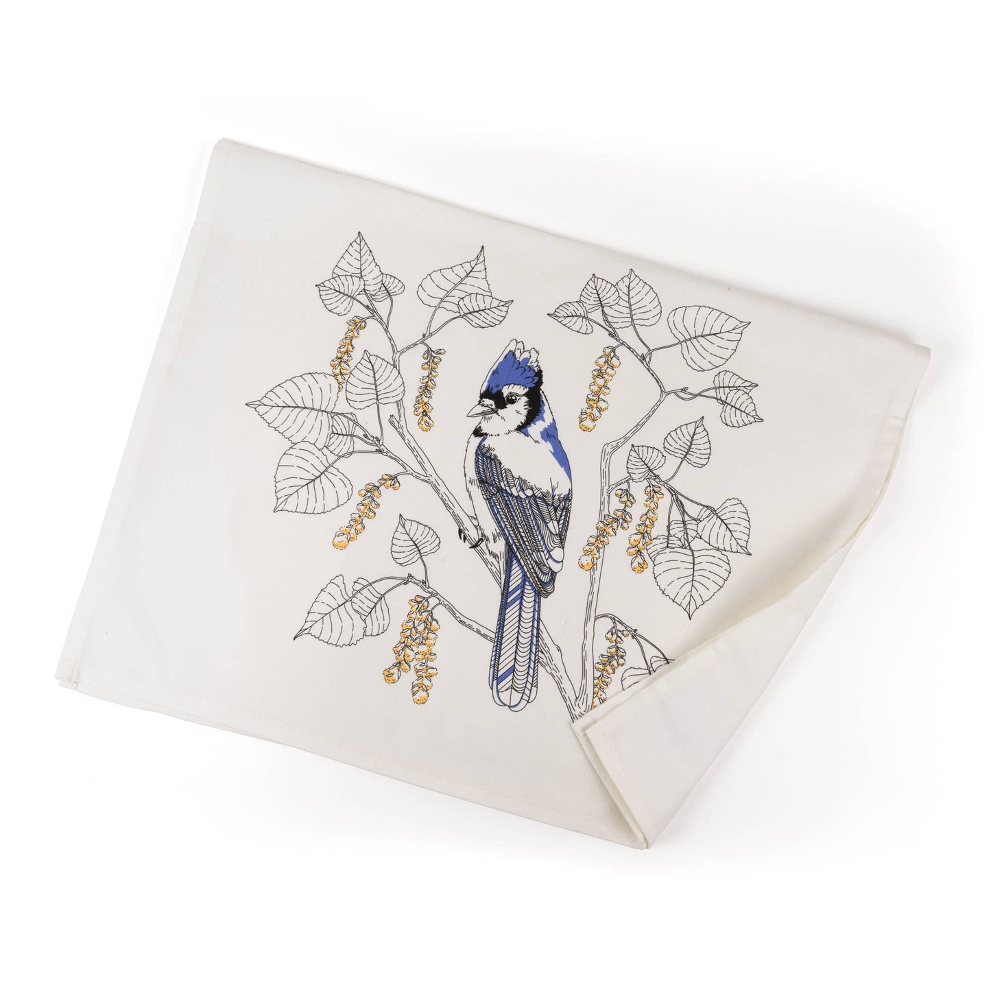 Letterpress - Blue Jay Tea Towel - West Coast Birds