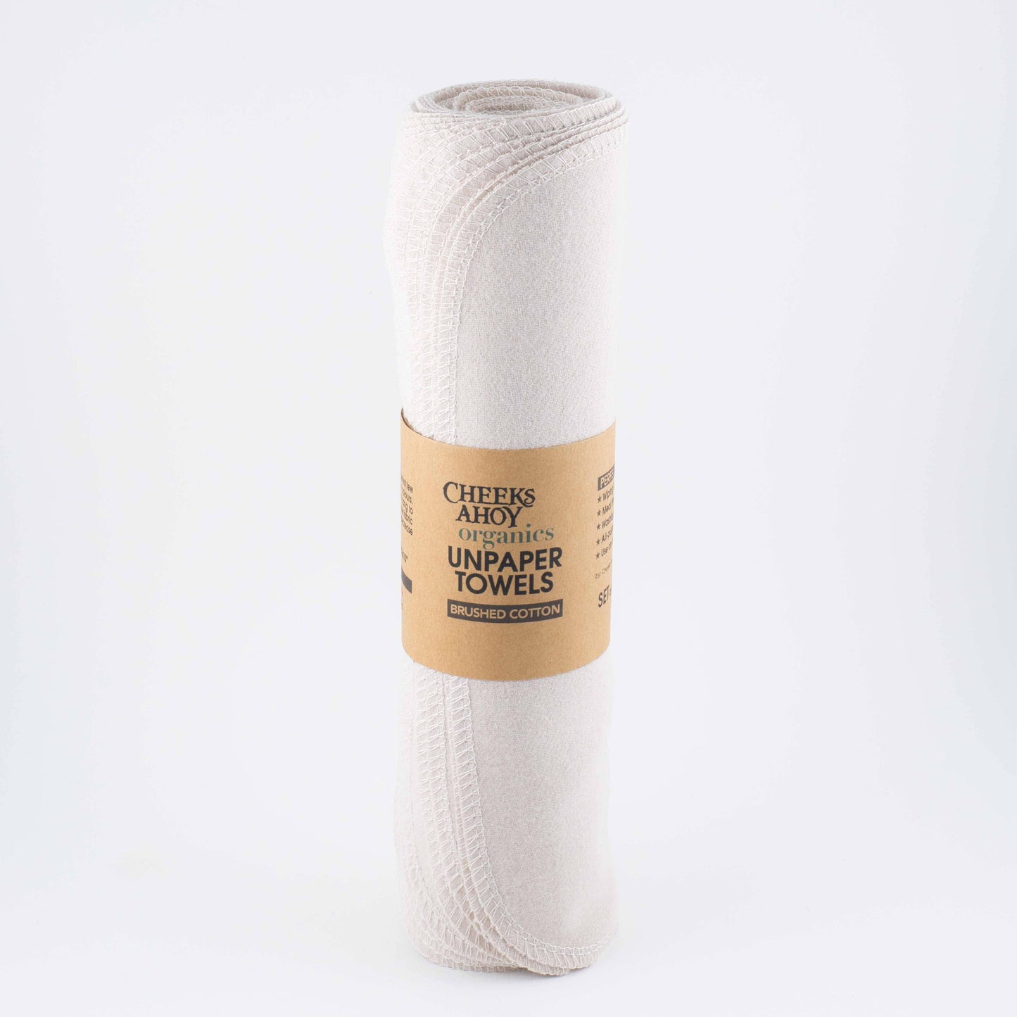 Cheeks Ahoy - Non-Paper Towels - Organic Brushed Cotton : Earth Tones / 6-pk