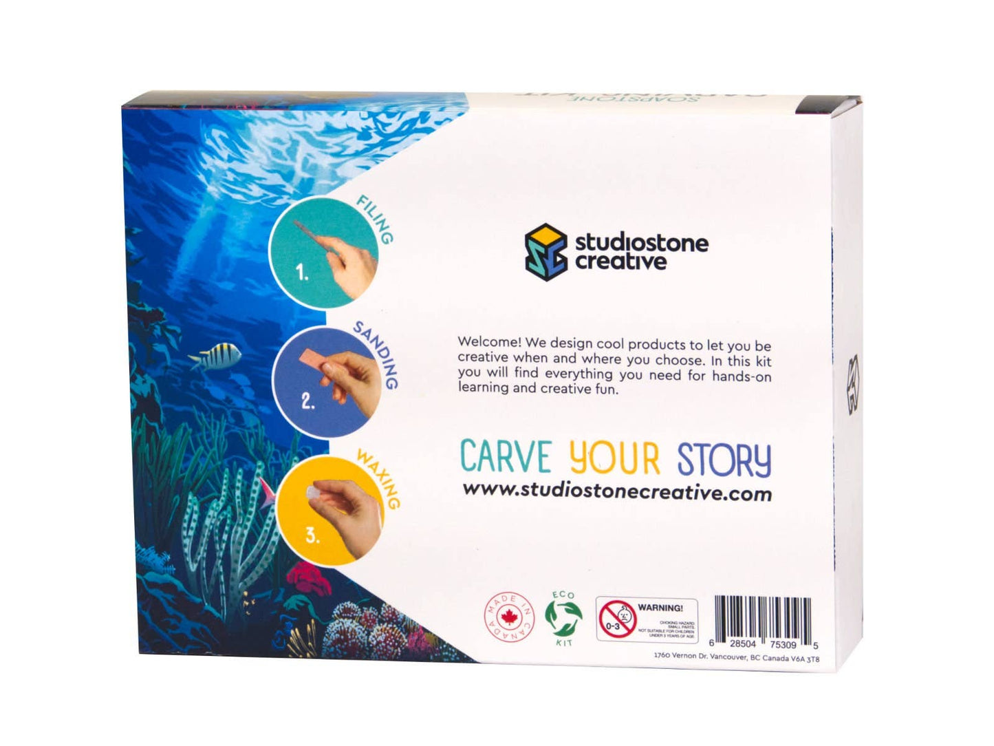 Orca Soapstone Carving and Whittling—DIY Arts and Craft Kit. All Kid-Safe Tools and Materials Included. For kids and adults 8 to 99+ Years.