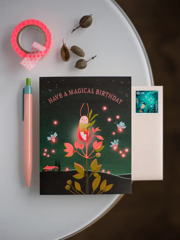 JooJoo Paper - Firefly Birthday Greeting Card