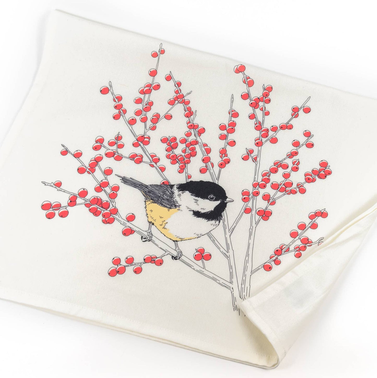 Letterpress - Black-capped Chickadee Tea Towel - West Coast Birds