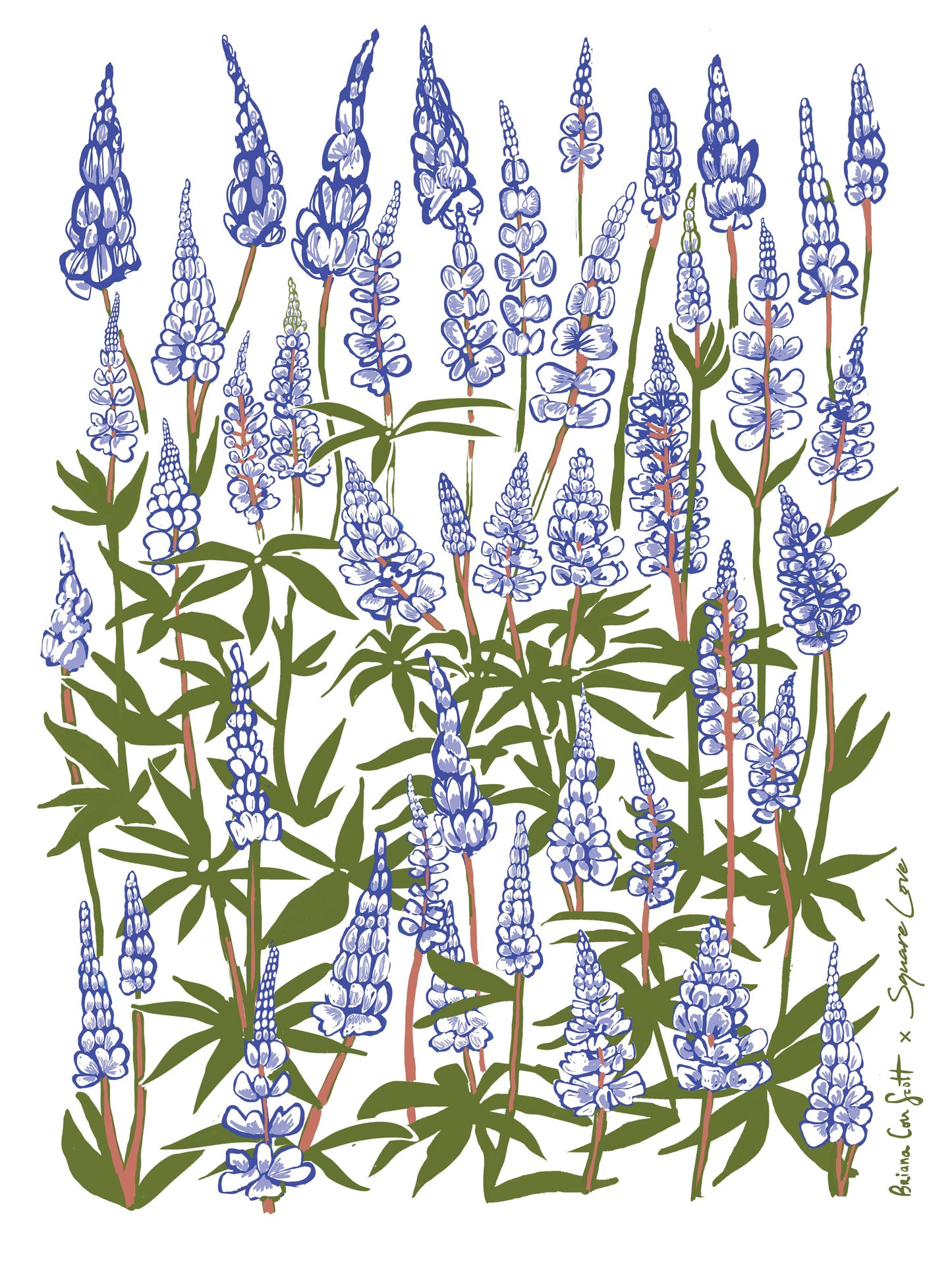 Square Love - Lupine Linen Blend Tea Towel