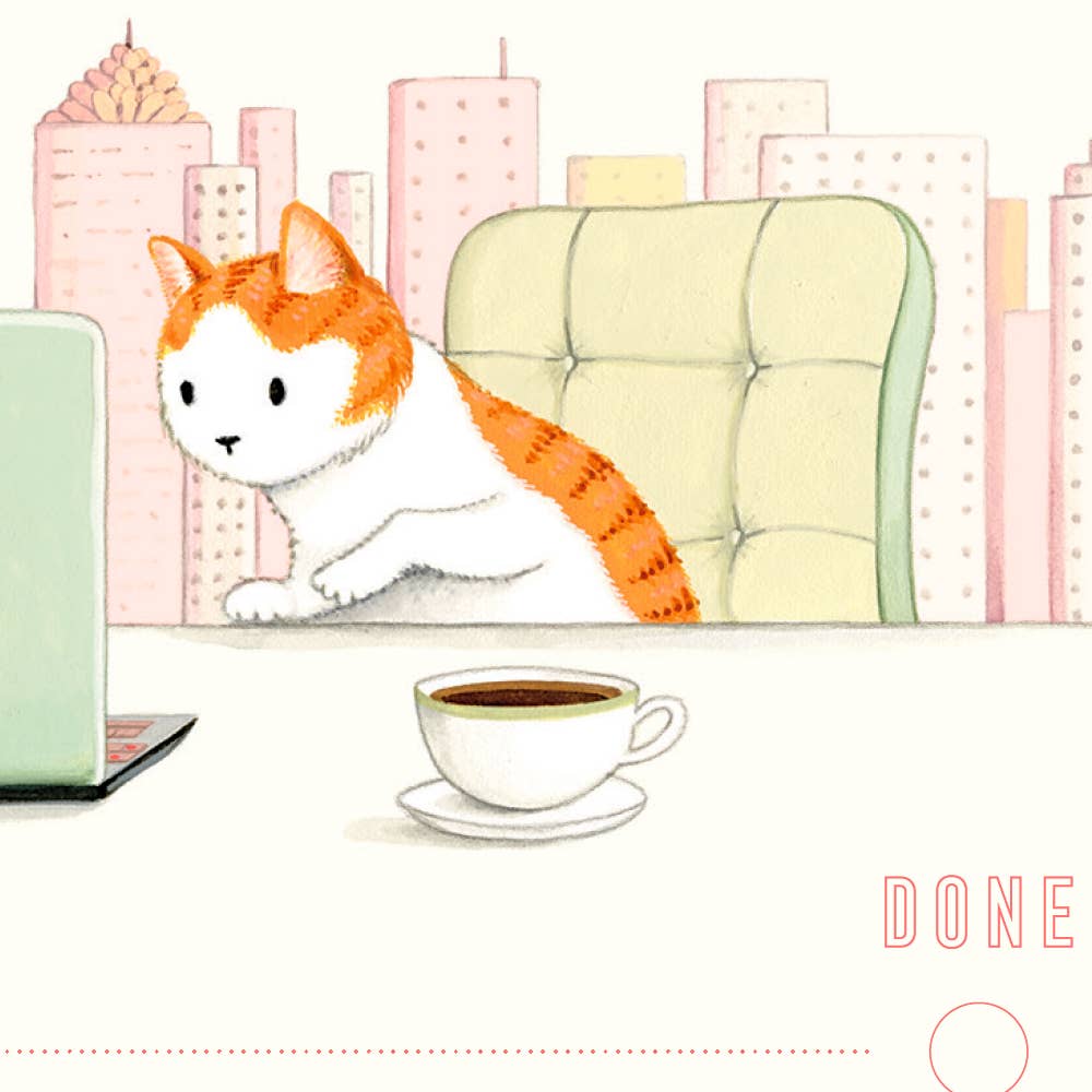 JooJoo Paper - To do List Notepad - Laptop Kitty - Done Checklist