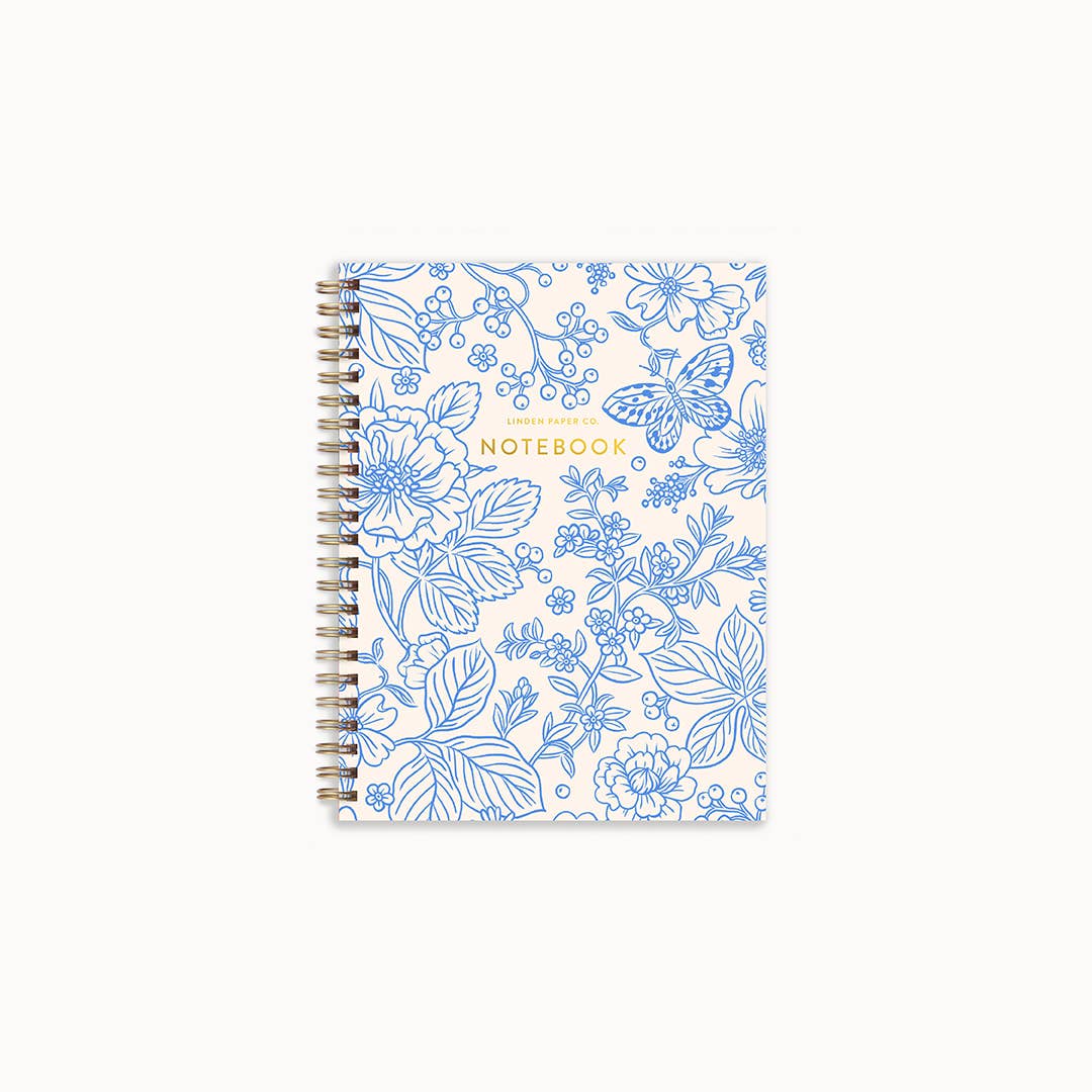 Blue Garden Notebook Spiral Lined Notebook