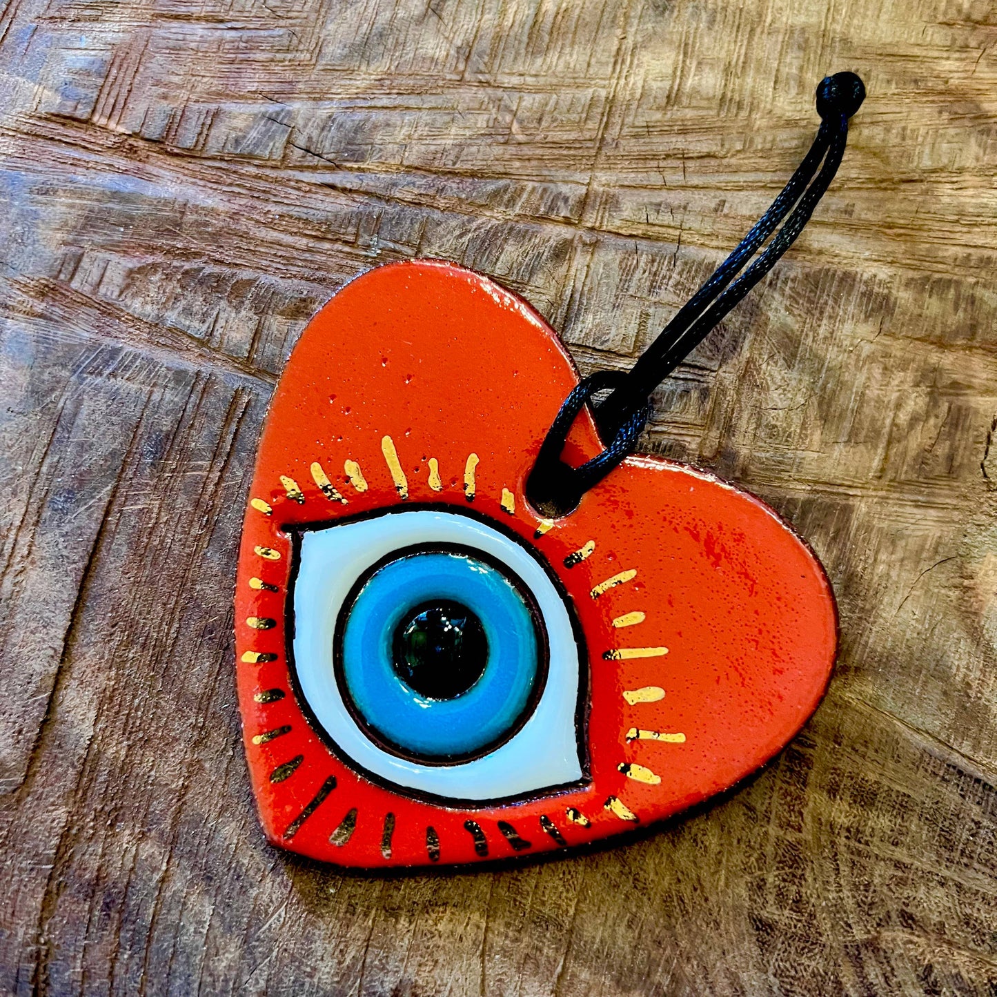 Tough Kitty Designs - Eye Love You Ceramic Heart Ornament