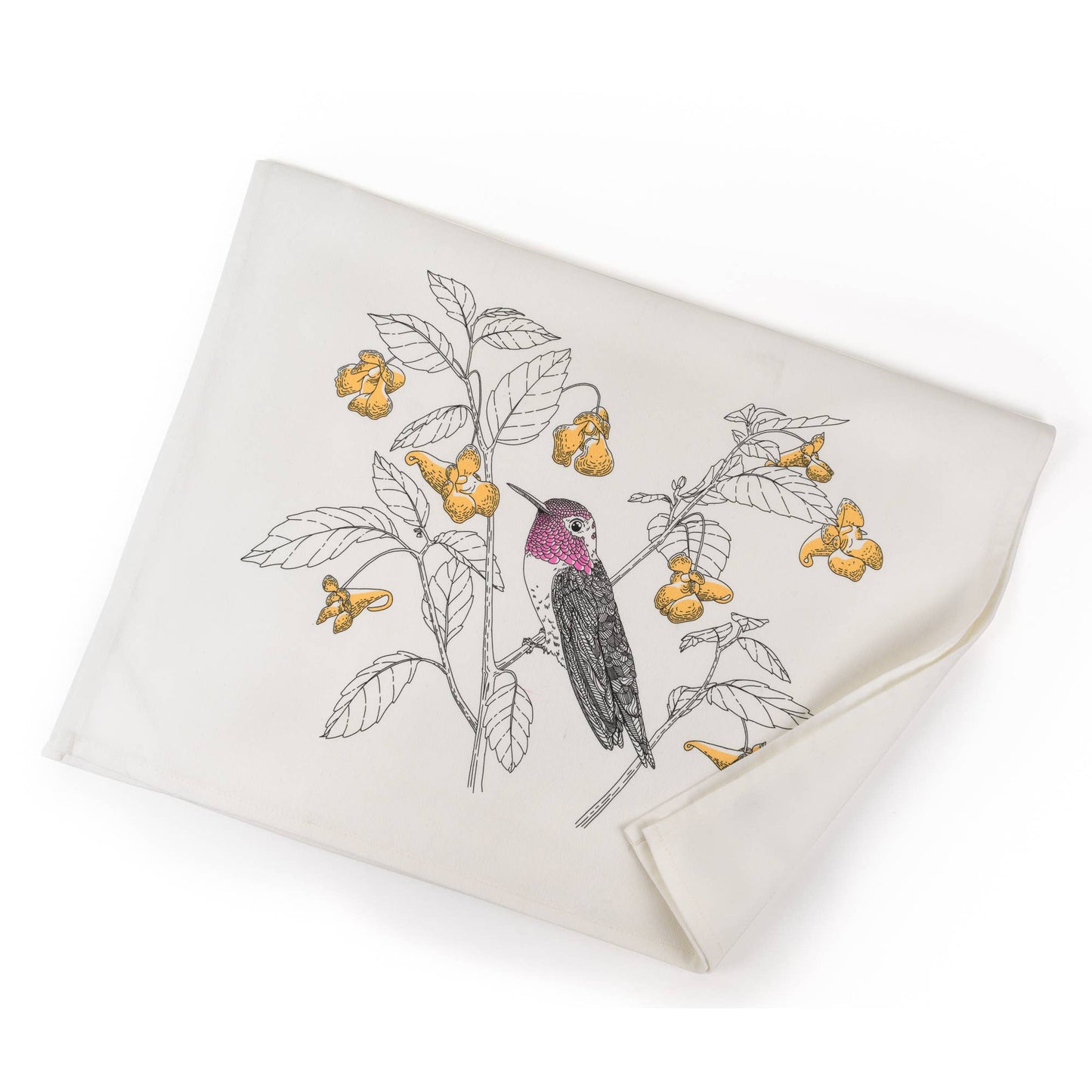 Letterpress - Anna's Hummingbird Tea Towel - West Coast Birds