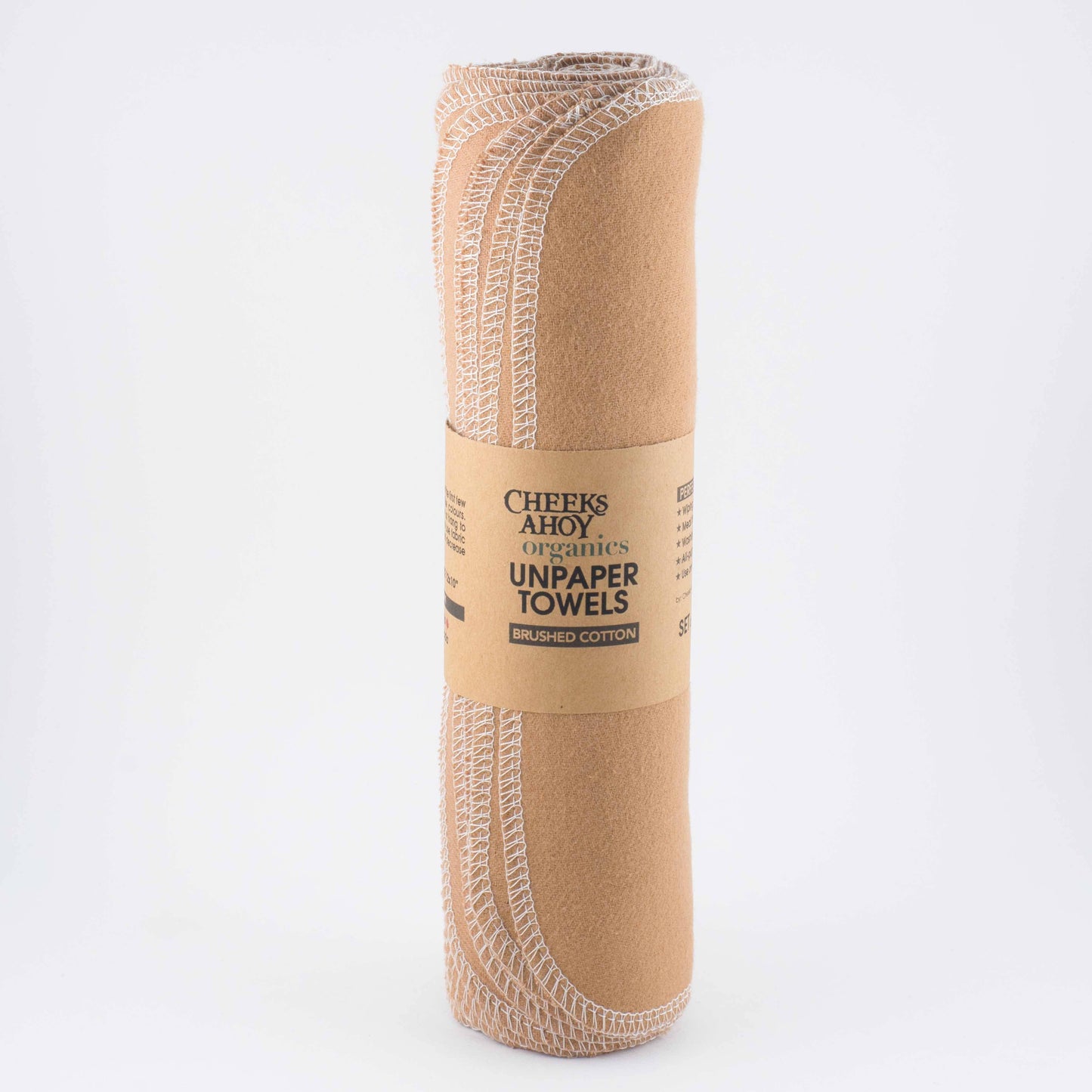 Cheeks Ahoy - Non-Paper Towels - Organic Brushed Cotton : Earth Tones / 6-pk