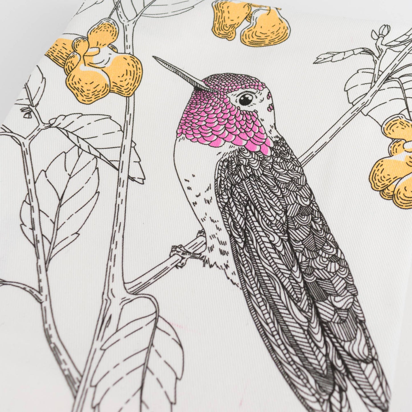 Letterpress - Anna's Hummingbird Tea Towel - West Coast Birds