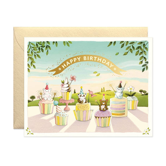 JooJoo Paper - Cupcake Bears Birthday Greeting Card