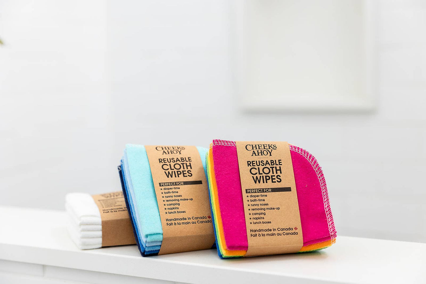 Cheeks Ahoy - Cloth Wipes: Warm Neutral Navy / 10pk