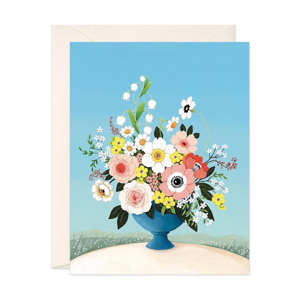 JooJoo Paper - Flower Vase Blue Sky Greeting Card