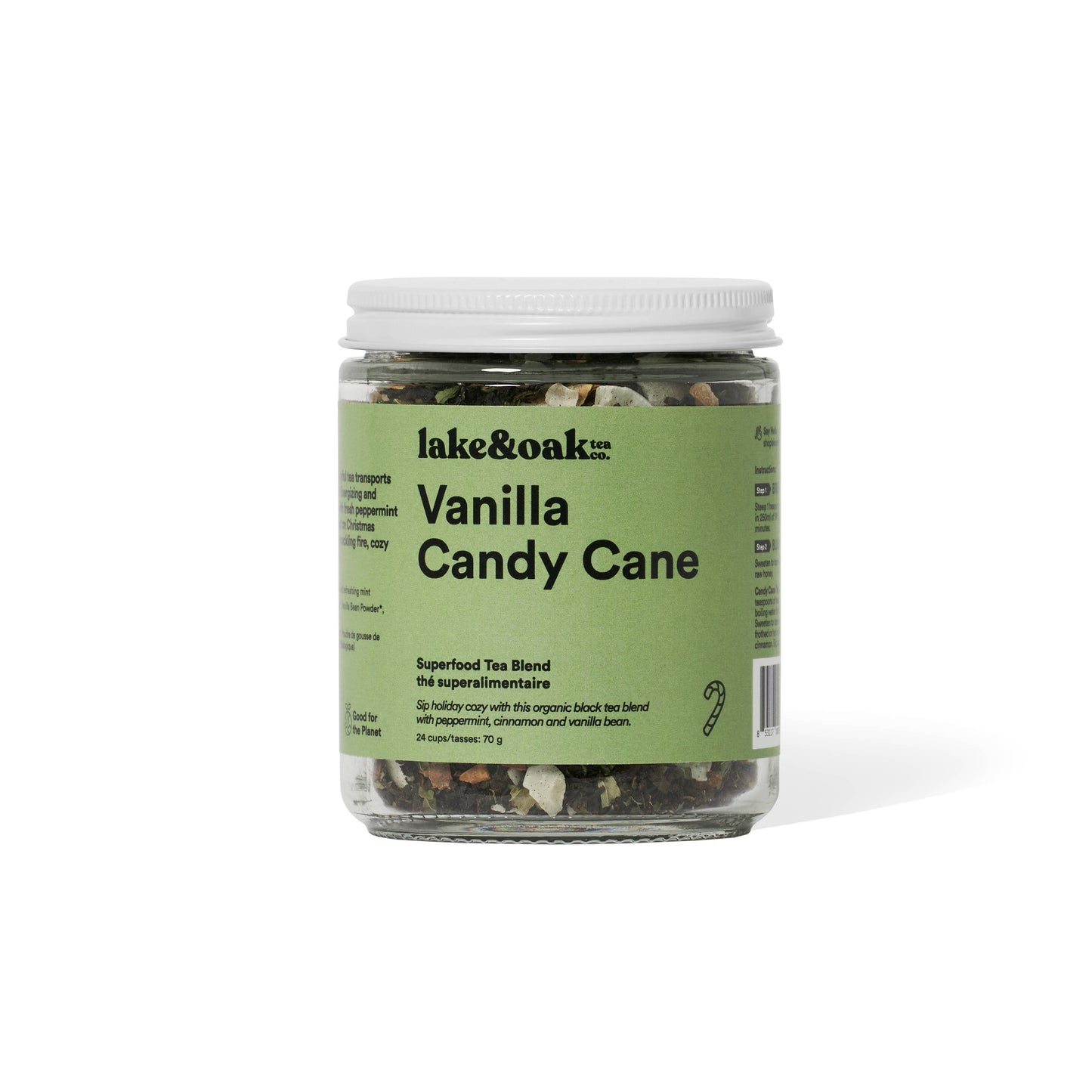 Lake & Oak Tea Co. - Vanilla Candy Cane - Superfood Tea Blend