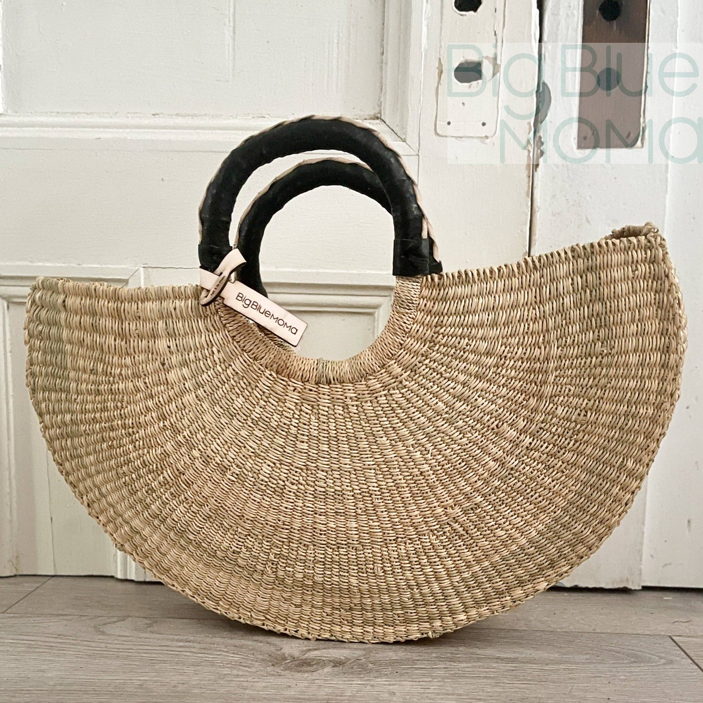 Big Blue Moma - Bolga Basket - Half Moon Bag Supernatural