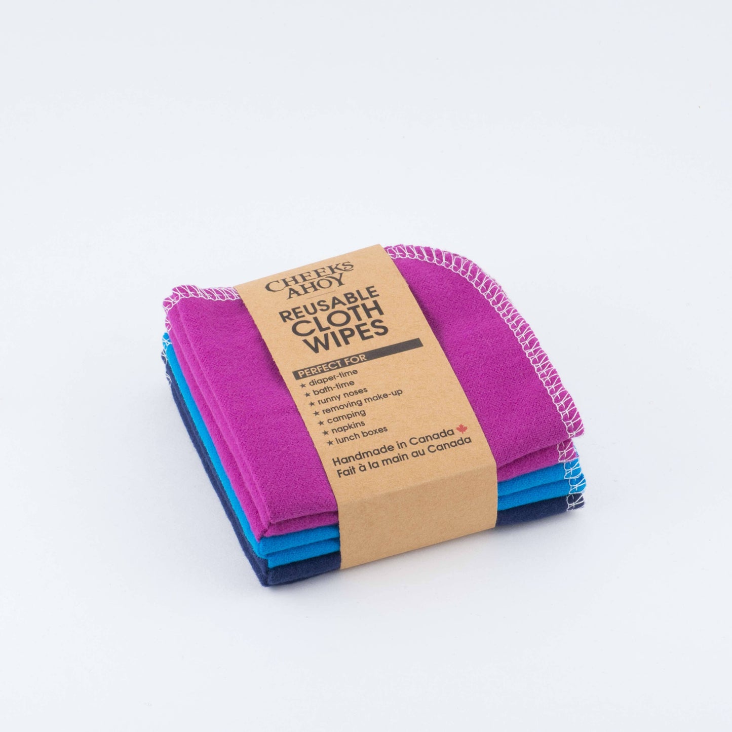 Cheeks Ahoy - Cloth Wipes: Warm Neutral Navy / 10pk