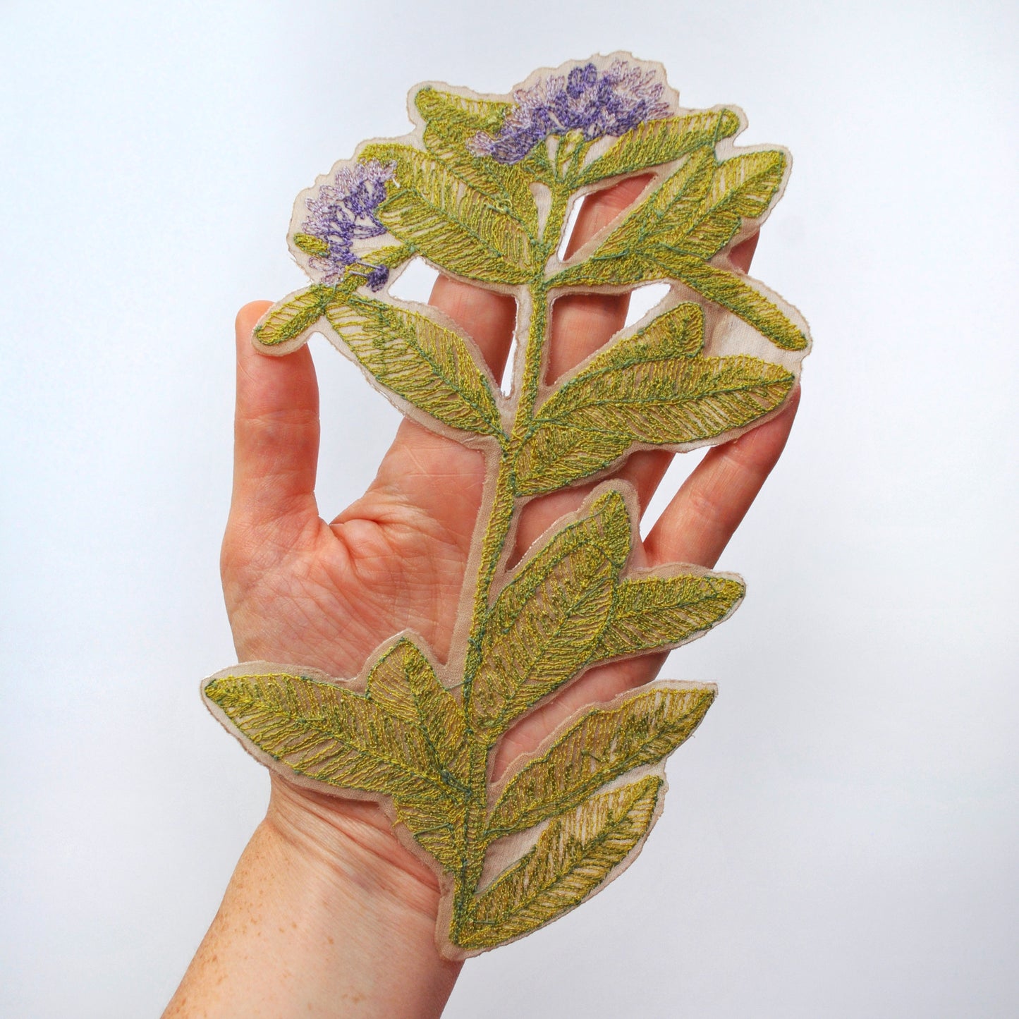 Iron-On Embroidered Milkweed Patch