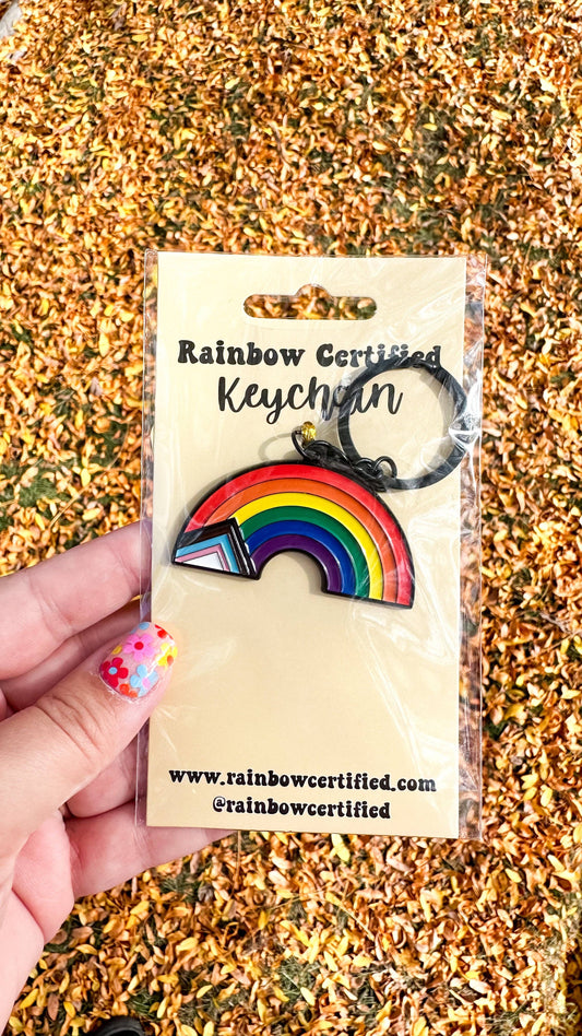 Rainbow Certified - Progressive Rainbow Enamel Keychain