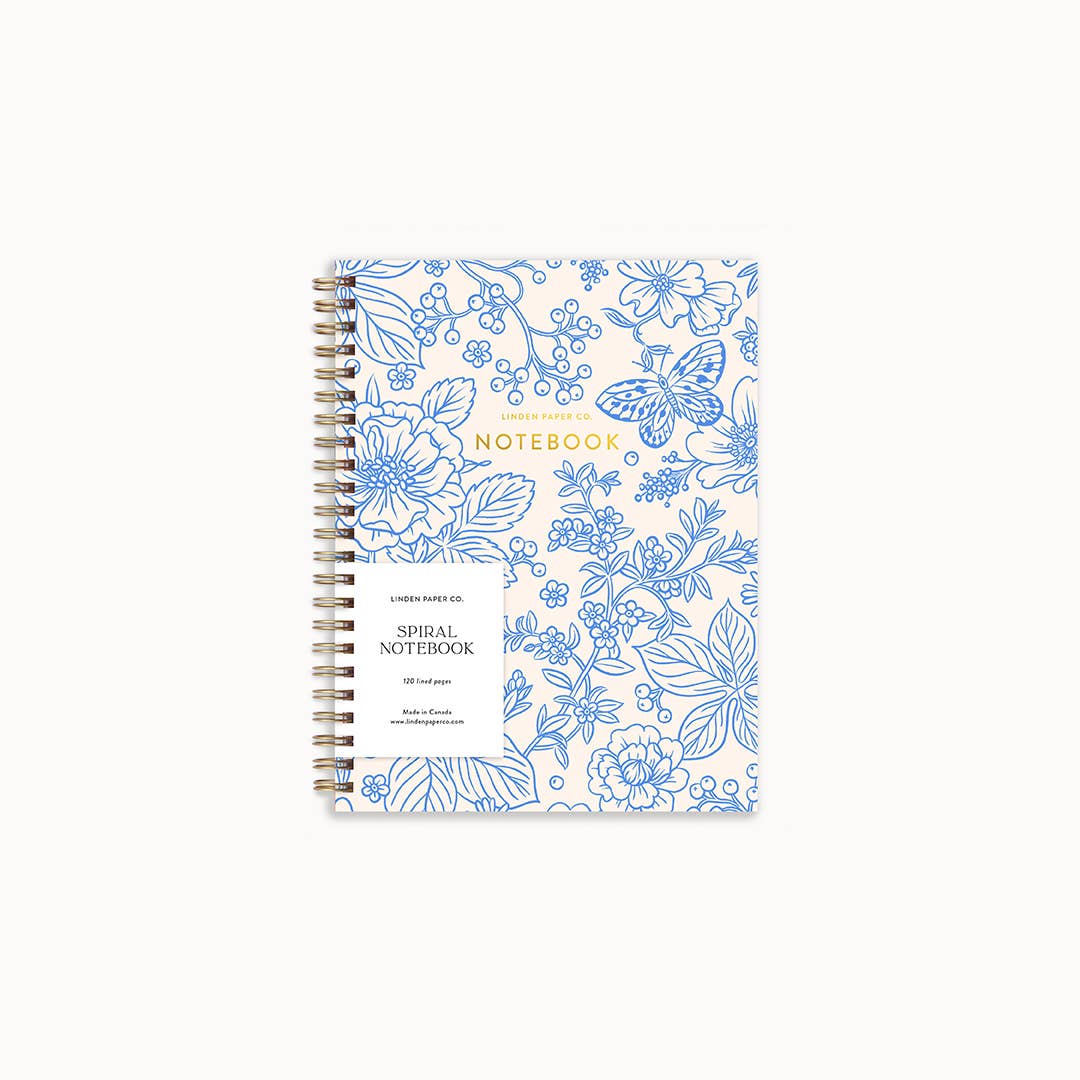 Blue Garden Notebook Spiral Lined Notebook