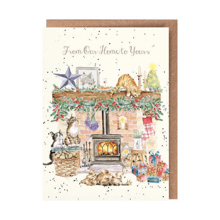 Greeting Card By The Fireside Christmas