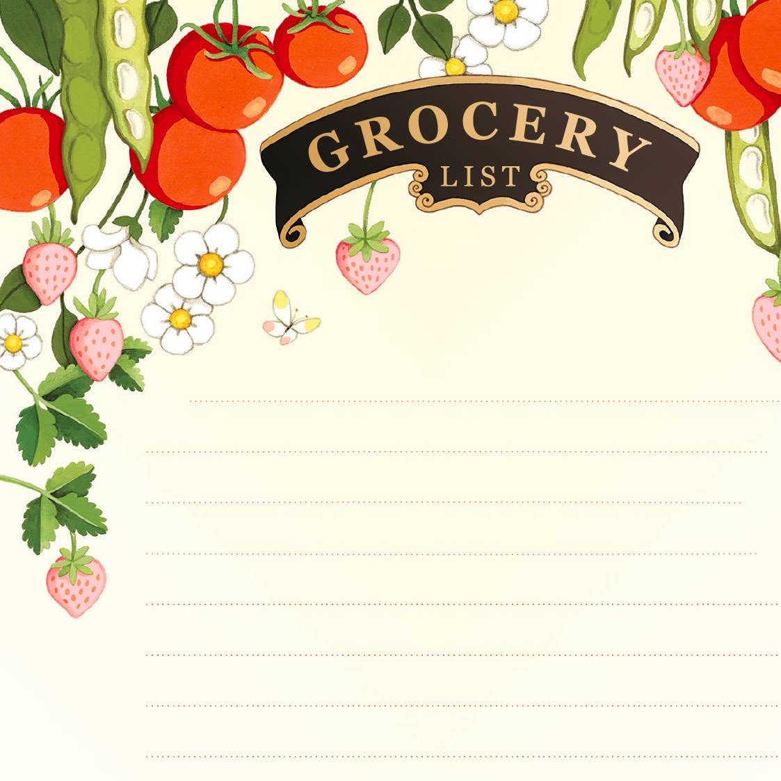 JooJoo Paper - Grocery List Notepad - Bright Tomatoes - Market Pad
