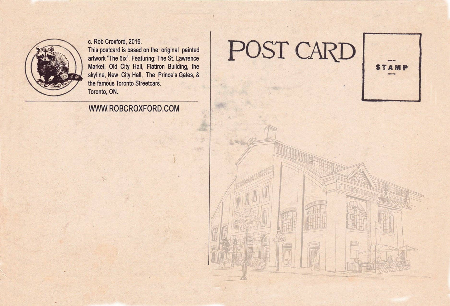 The 6ix Toronto Postcard 7" X 5"