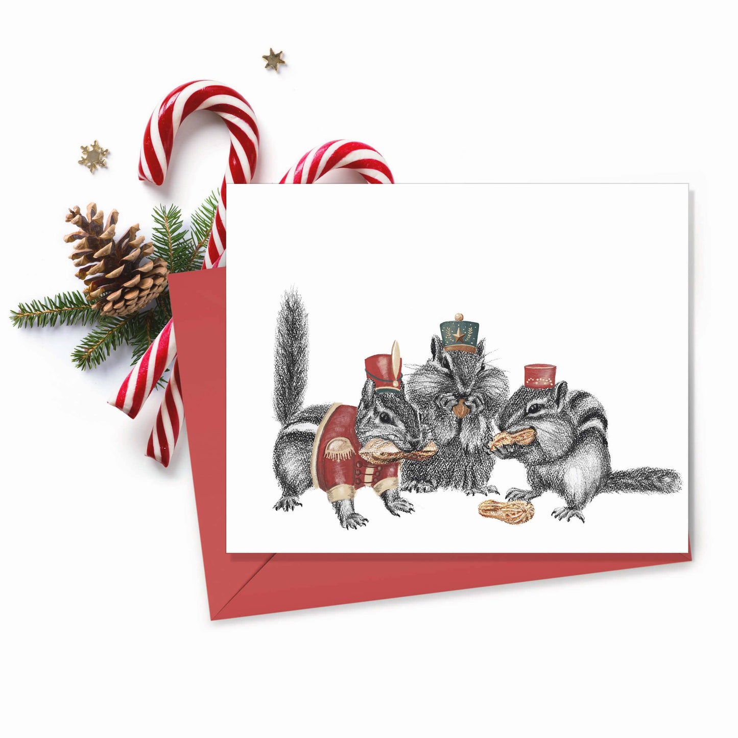 LE NID atelier - Nutcracker chipmunks - Christmas greeting card