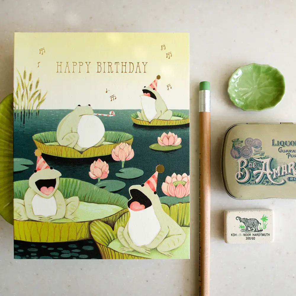JooJoo Paper - Singing Frogs Birthday Greeting Card