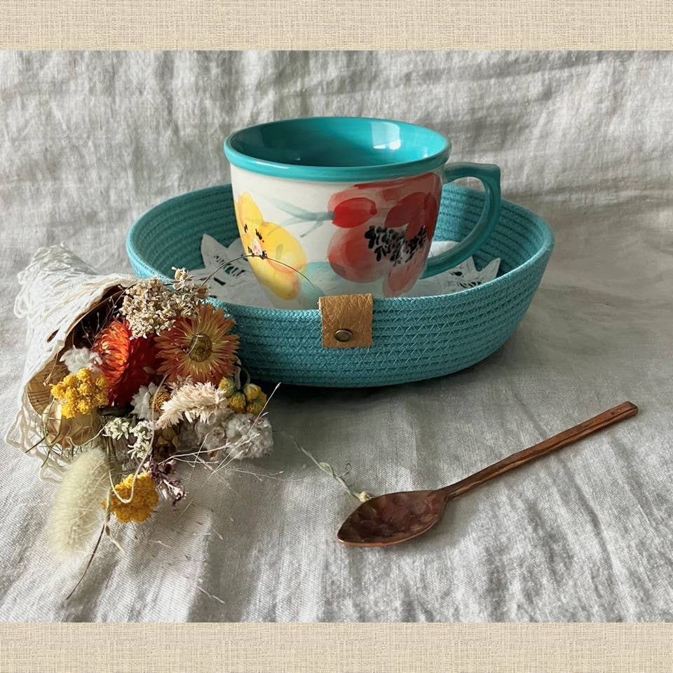 Teal Rope Tray