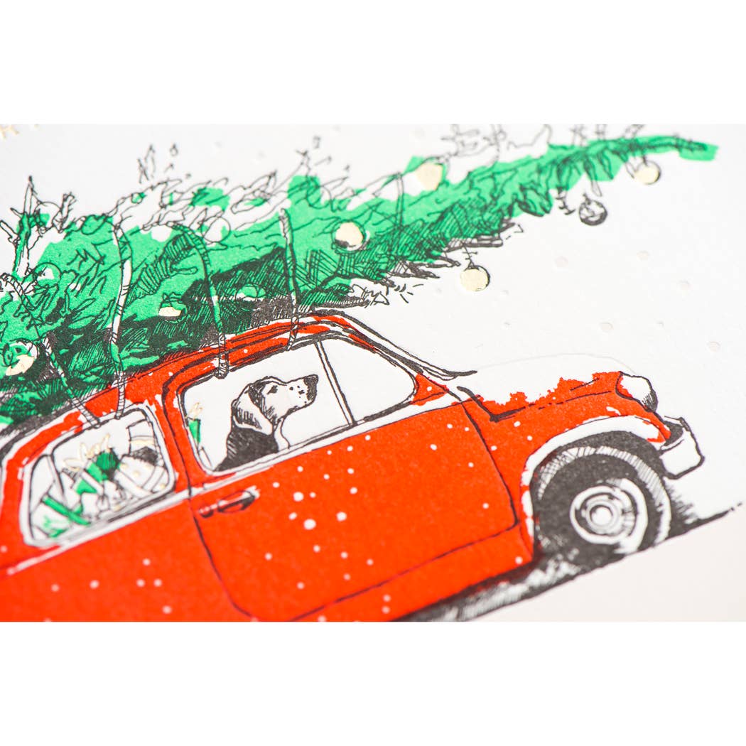 O Christmas Tree Dog Card: Single Card