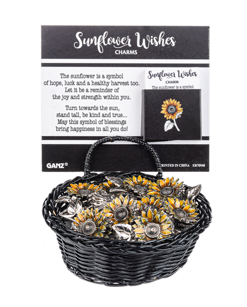 Sunflower Charms in a Basket