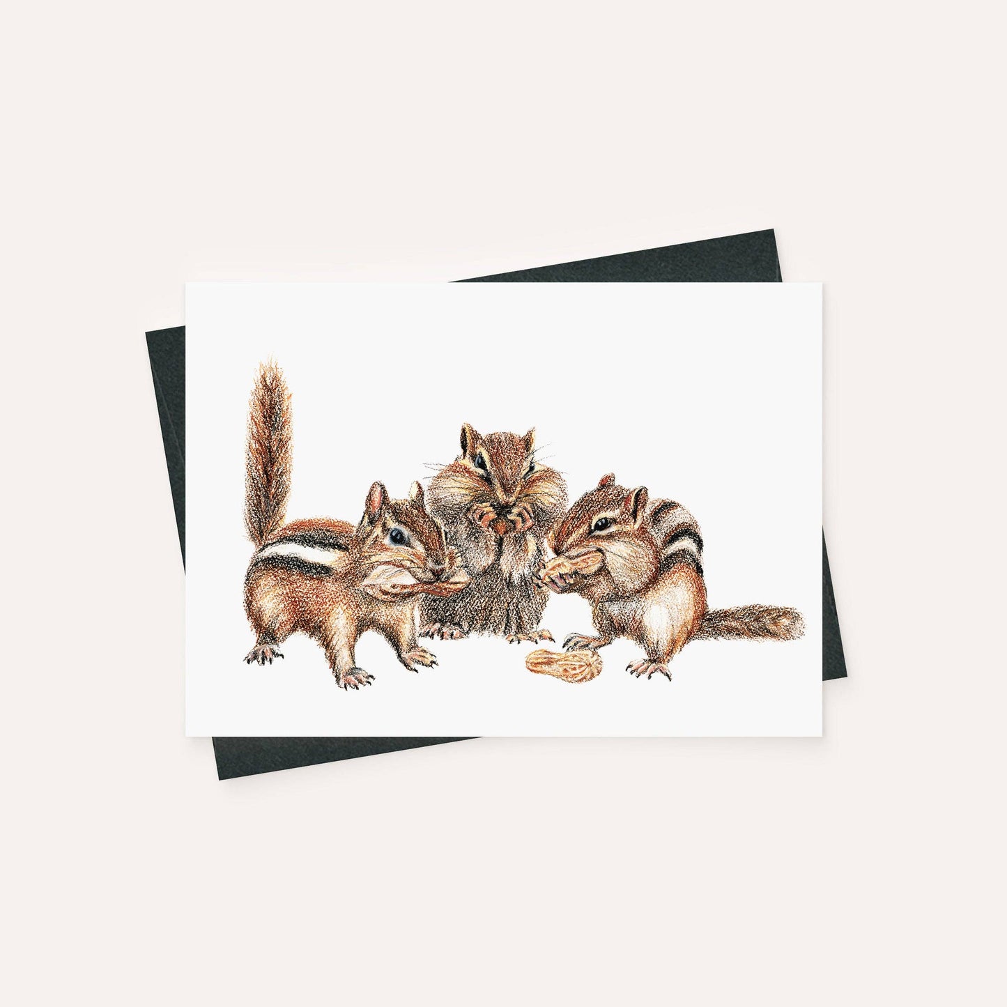 LE NID atelier - 3 Chipmunks - greeting card
