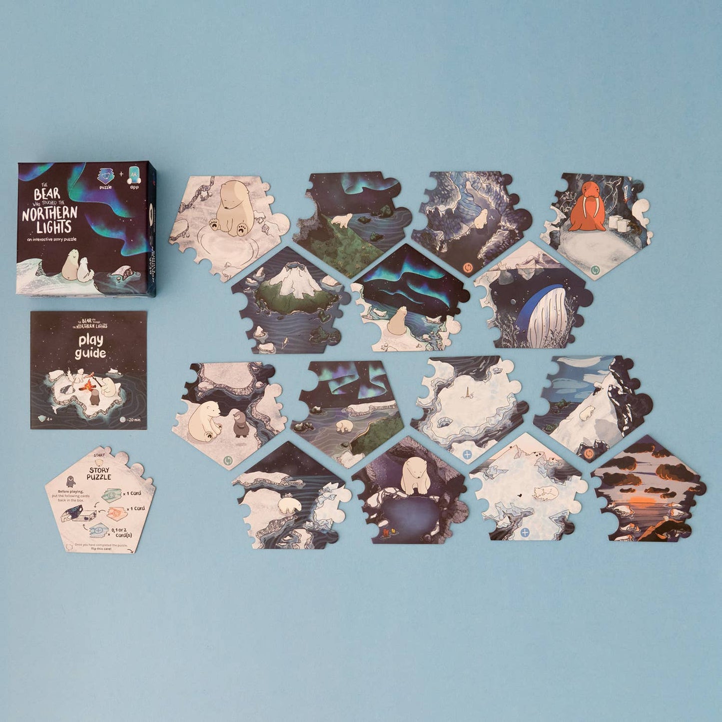 Red + Blue Stories - The Bear Who Touched The Northern Lights - Story Puzzle