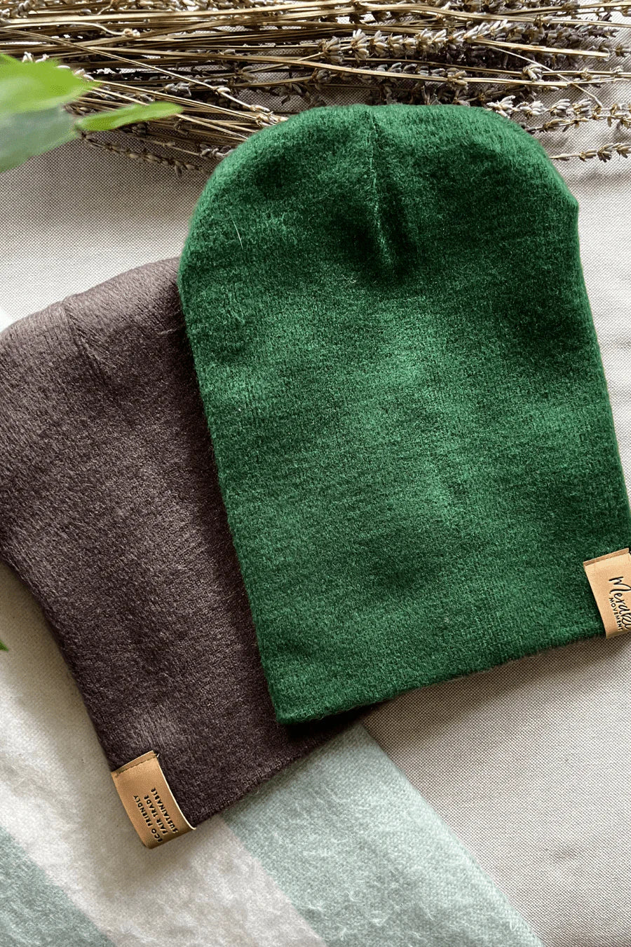 Forrest Green & Grey Reversible Alpaca Beanie