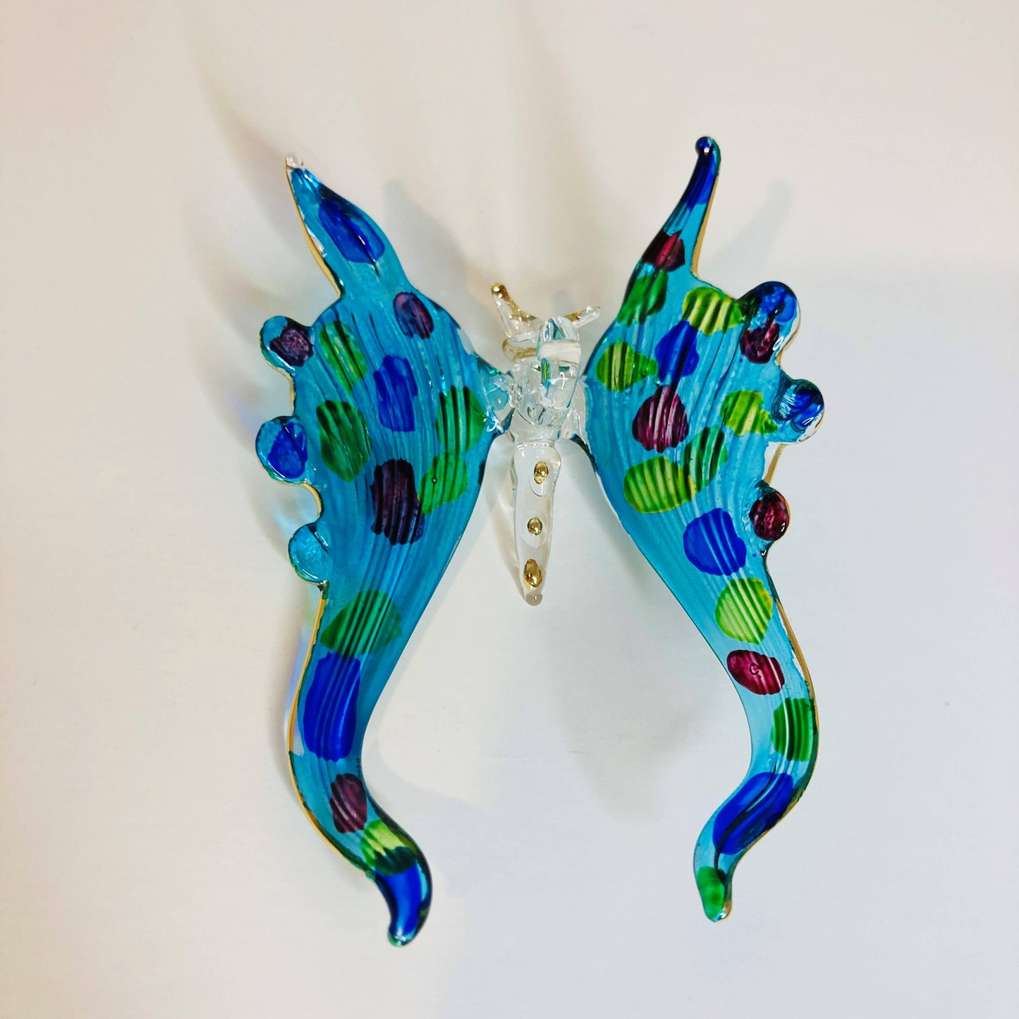 Dandarah - Blown Glass Ornament - Butterfly Turquoise