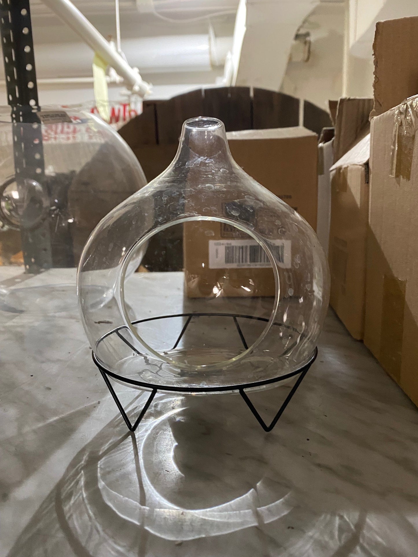 Glass Terrarium with Metal Base - Small