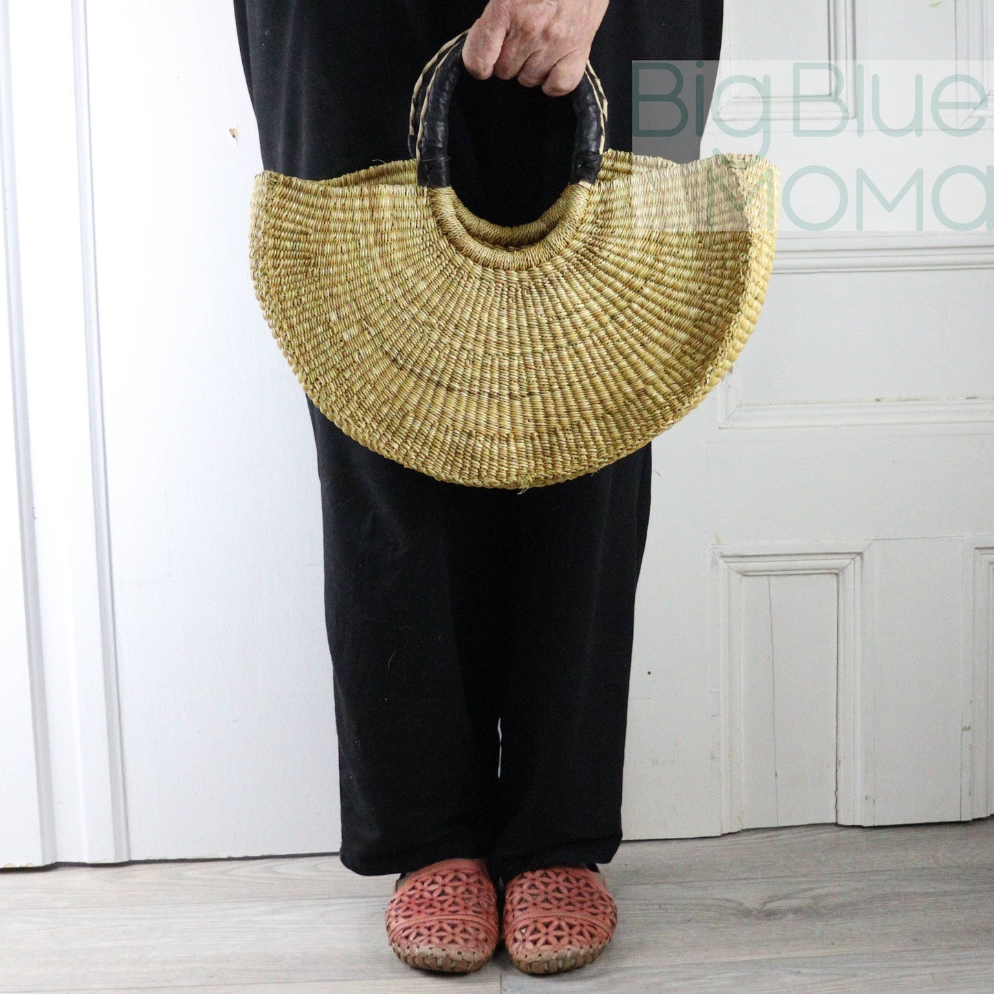 Big Blue Moma - Bolga Basket - Half Moon Bag Supernatural