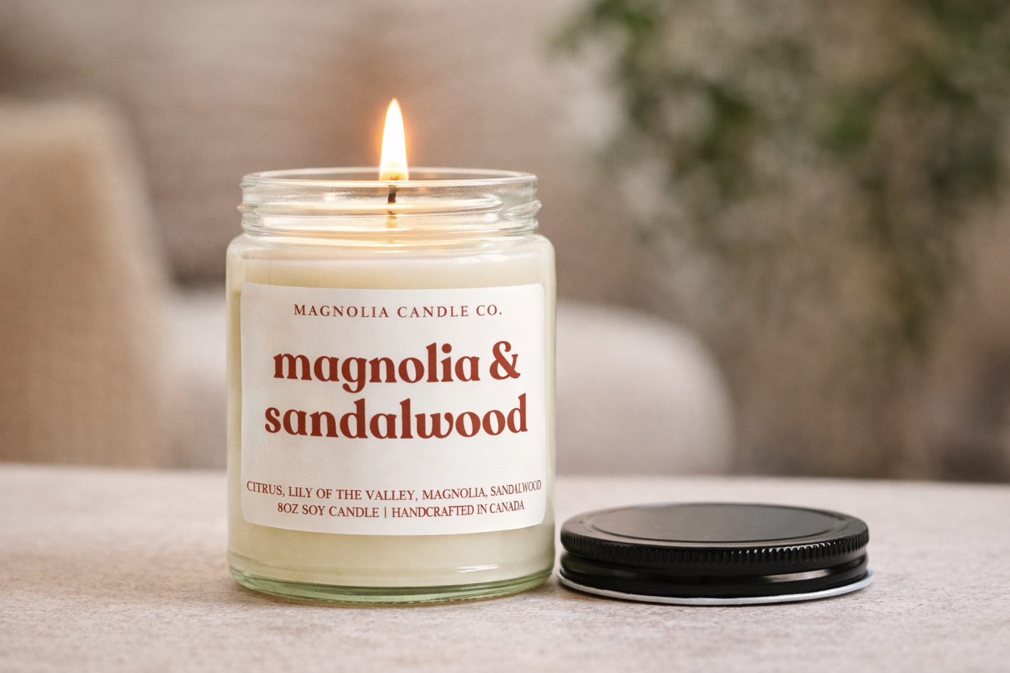 Magnolia Candle Company - Magnolia & Sandalwood - Summer | Spring Candle 8oz