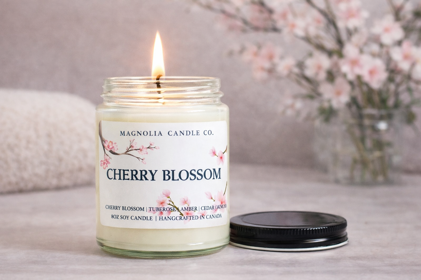 Magnolia Candle Company - Cherry Blossom - Summer | Spring Candle 8oz