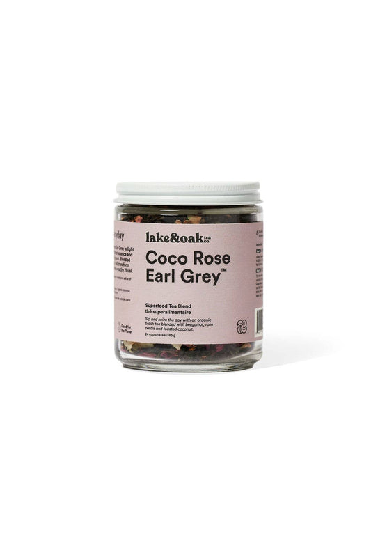 Lake & Oak Tea Co. - Coco Rose Earl Grey - Superfood Tea Blend: Retail Jar