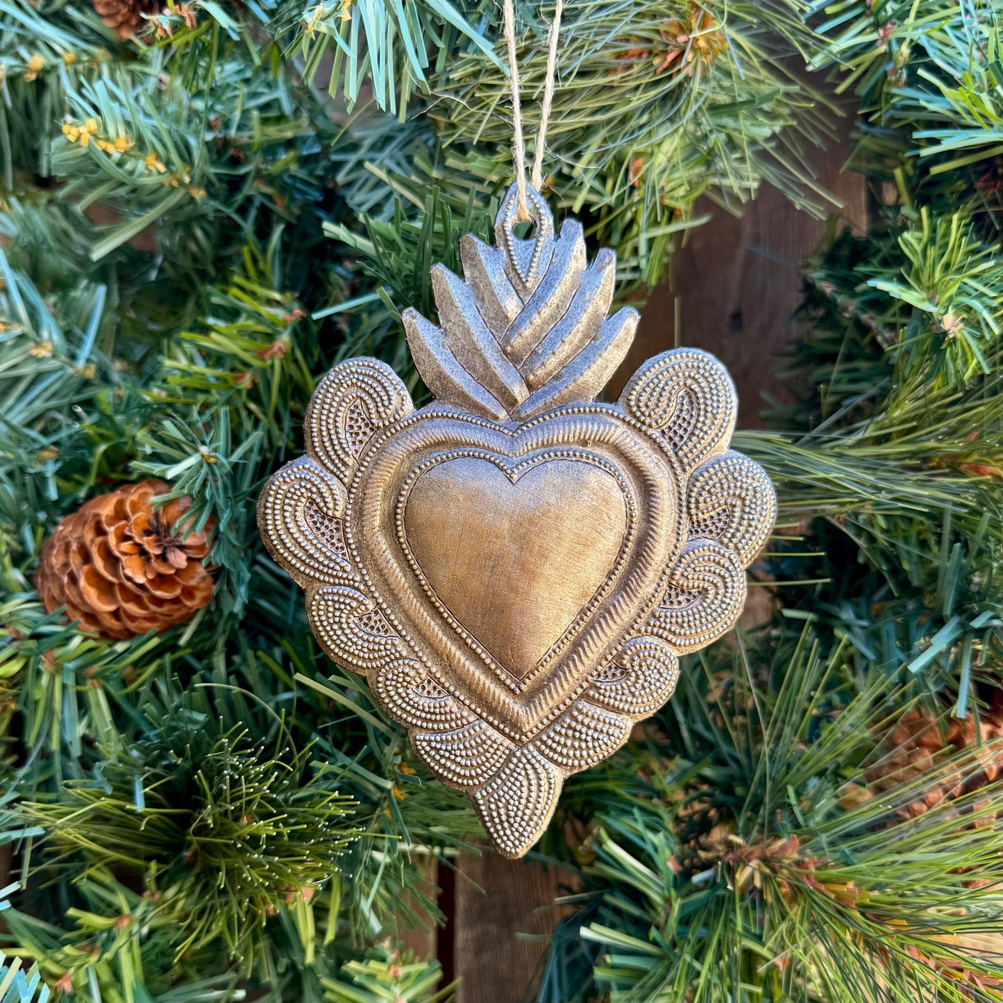 Haiti Fair Trade~ It's Cactus - Sacred Heart, Wall Decor,Handmade Metal Haiti 5.75" x 4" 