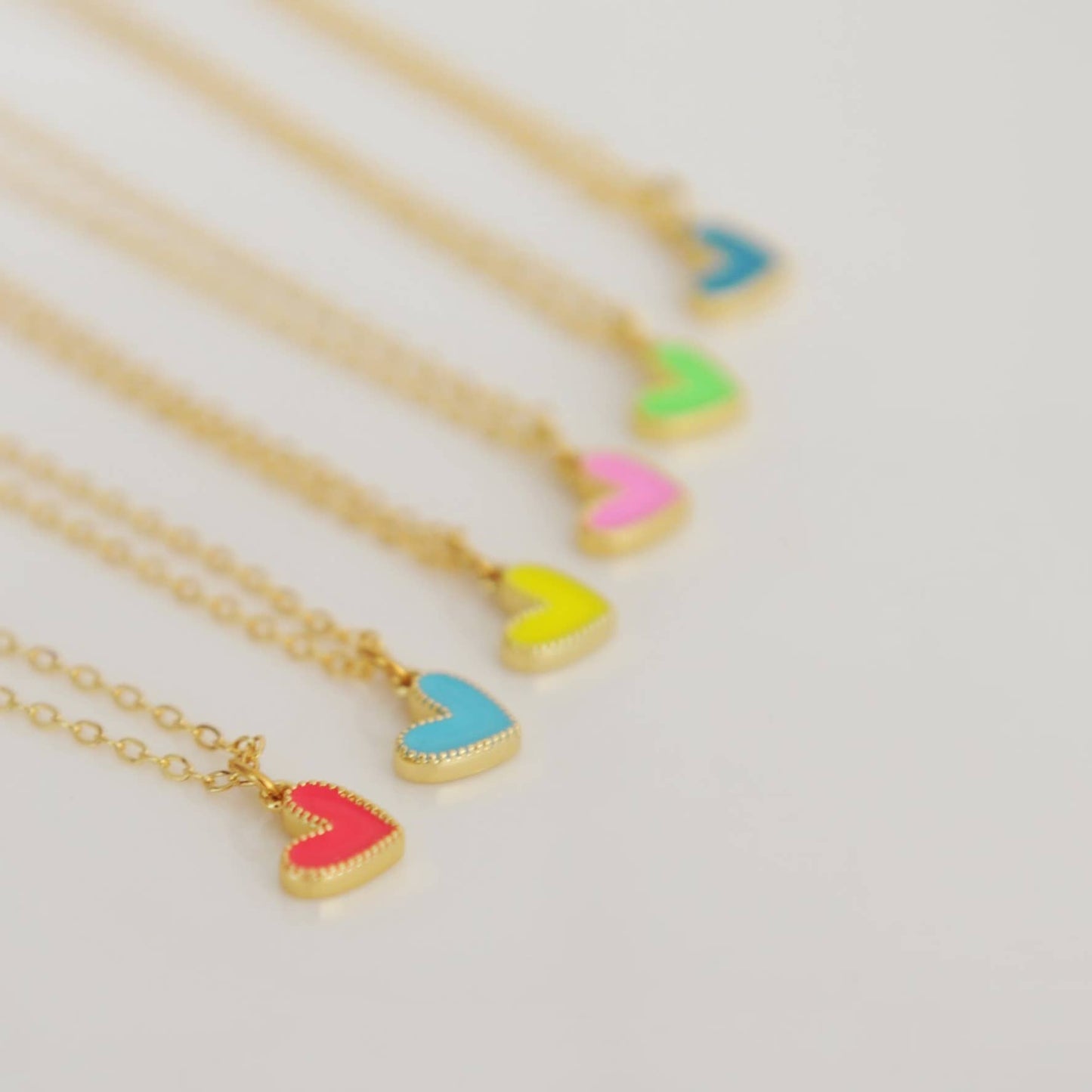 Oh So Lovely - Amari Vibrant Heart Necklace : Blue