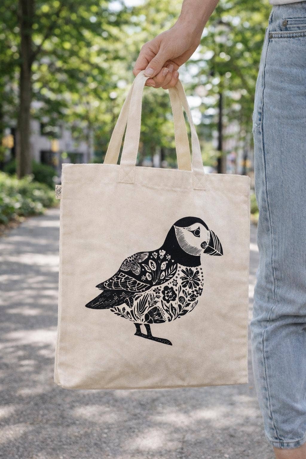 Simple Tote Pretty Puffin Shopping Bag