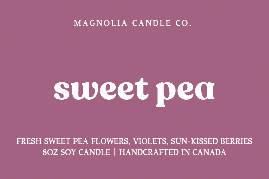 Magnolia Candle Company - Sweet Pea | Non - Toxic Candle | 8oz 