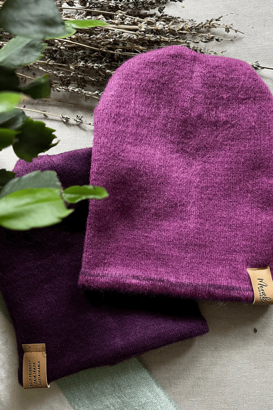 Purple Reversible Alpaca Beanie