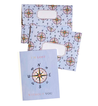 Artistry Cards - I'm Lost Without You – Nautical Compass Love Card