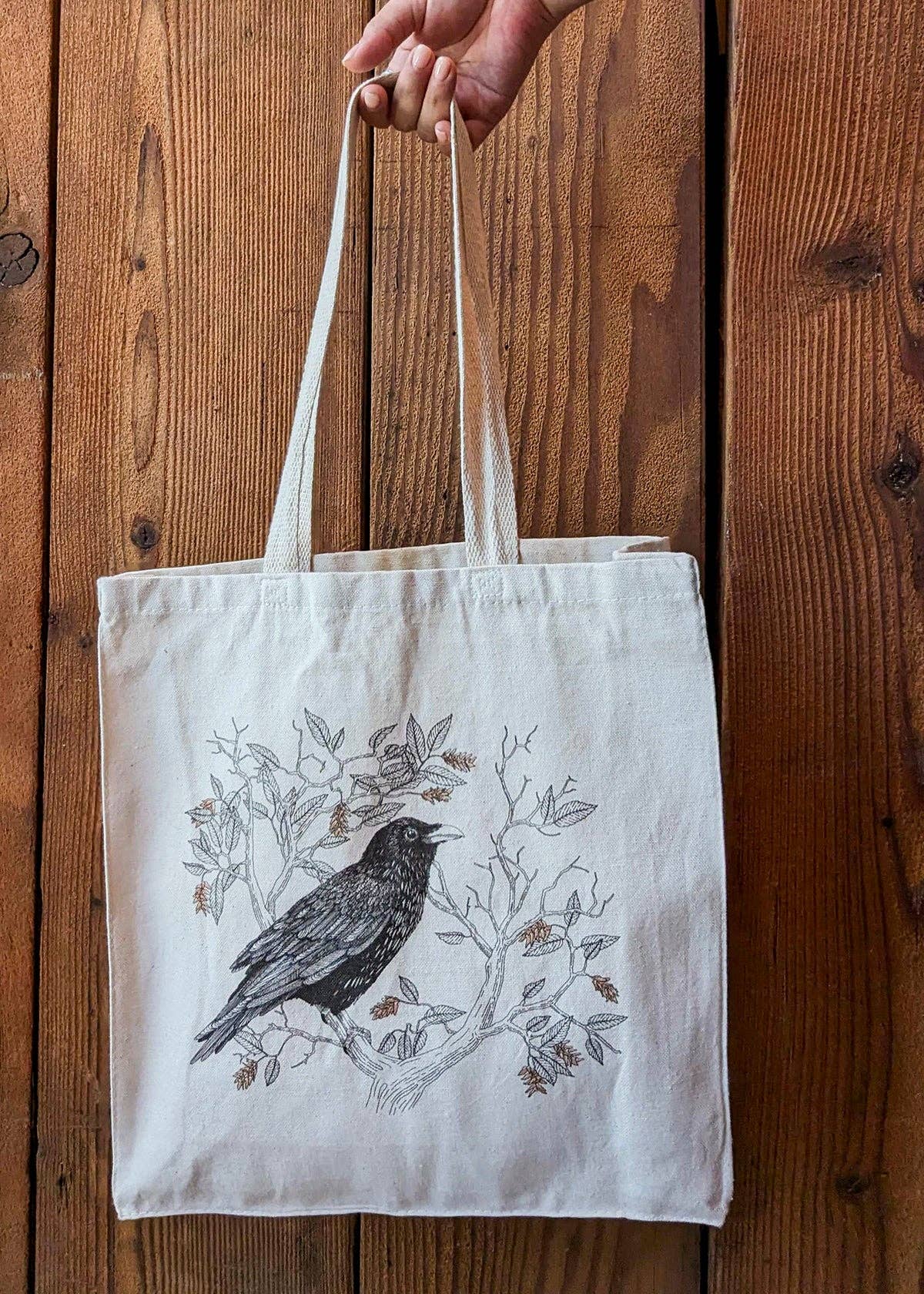 Porchlight Press Letterpress - Tote Bag: Common Raven