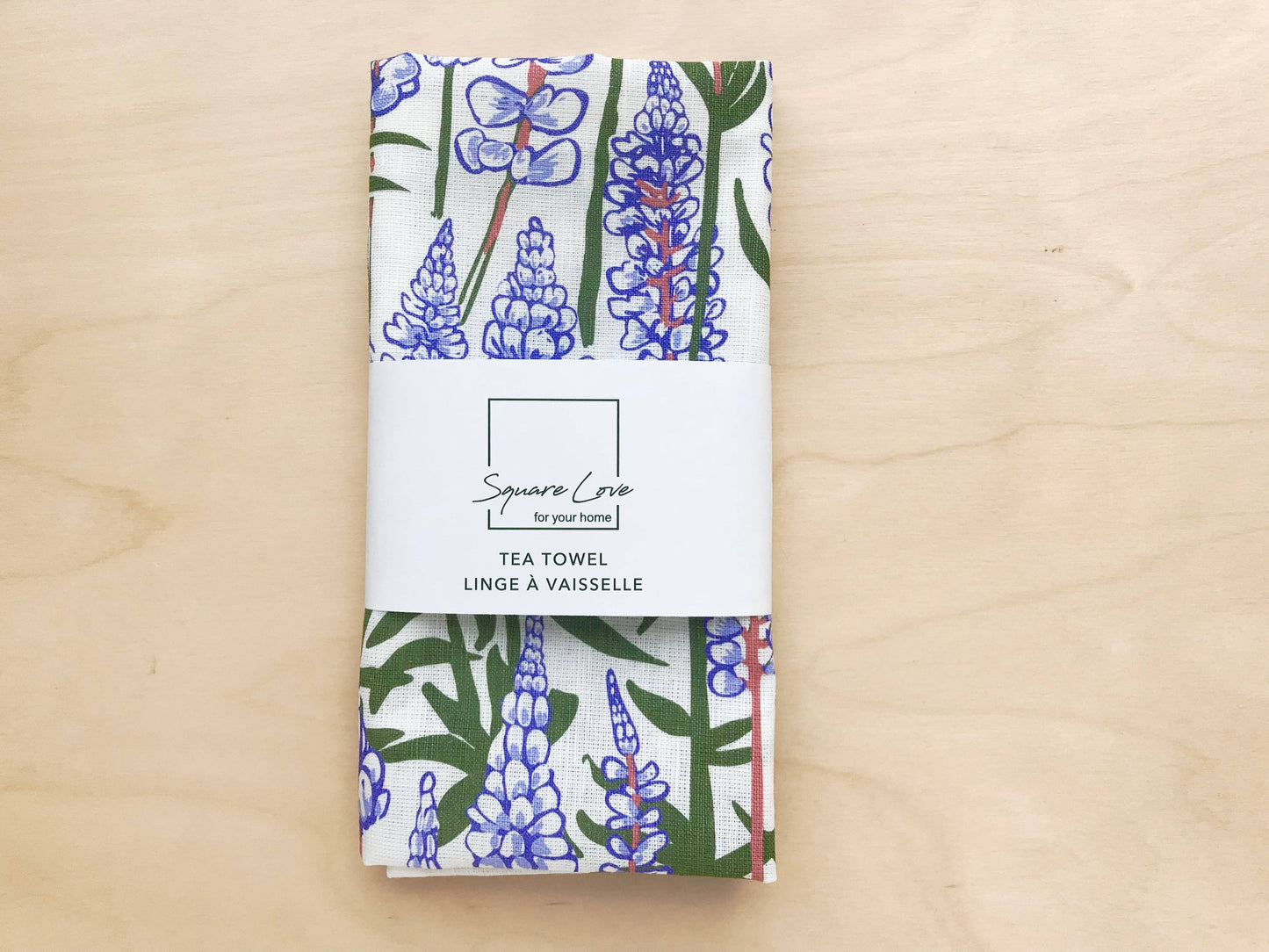 Square Love - Lupine Linen Blend Tea Towel