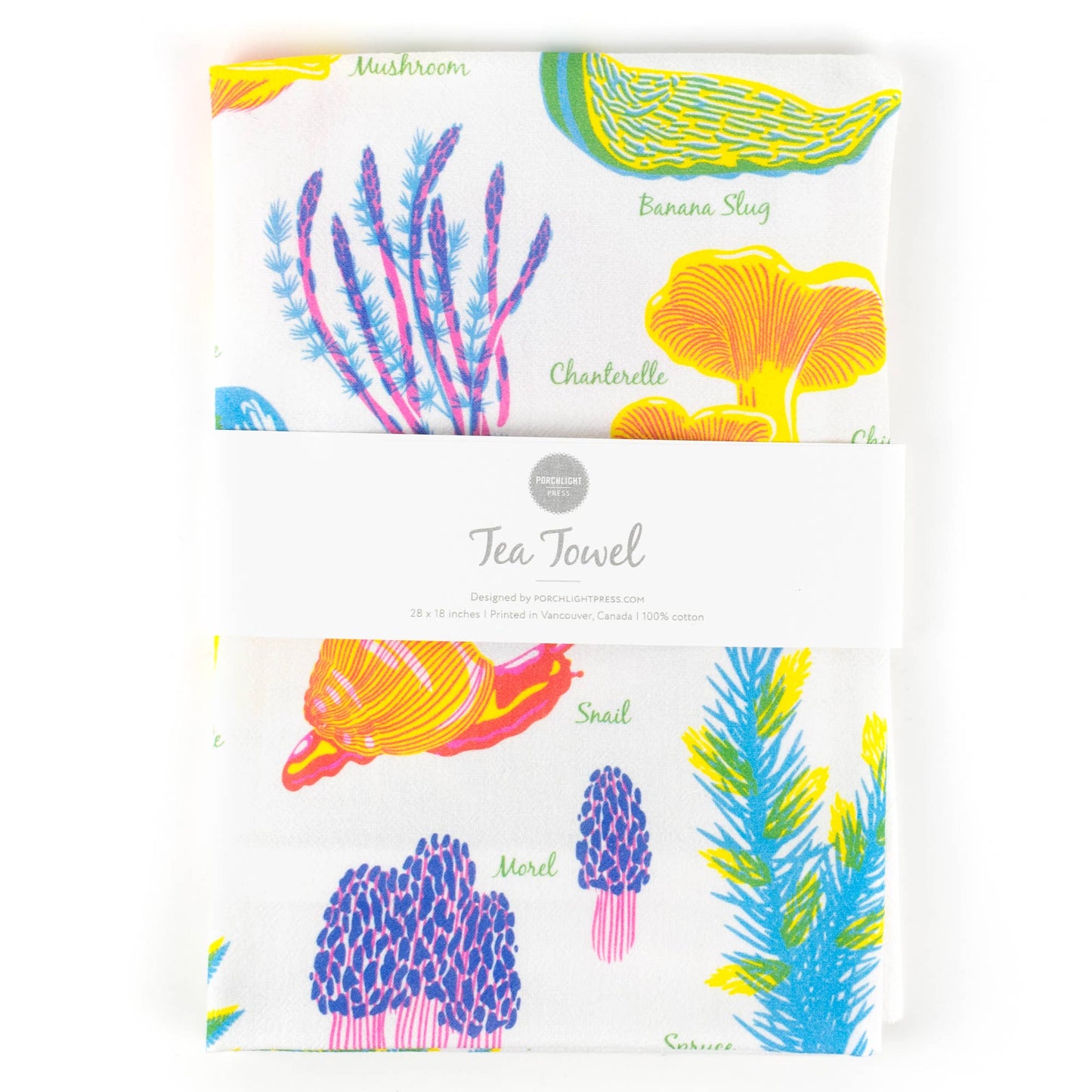 Porchlight Press Letterpress - Vibrant Life Series - Forest Floor Tea Towel
